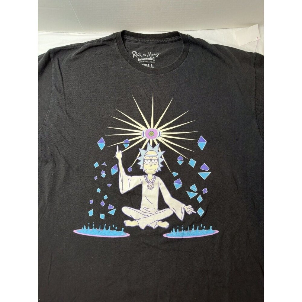 Rick and Morty Spiritual 3rd Eye T Shirt Large Black  Short Sleeves 2017